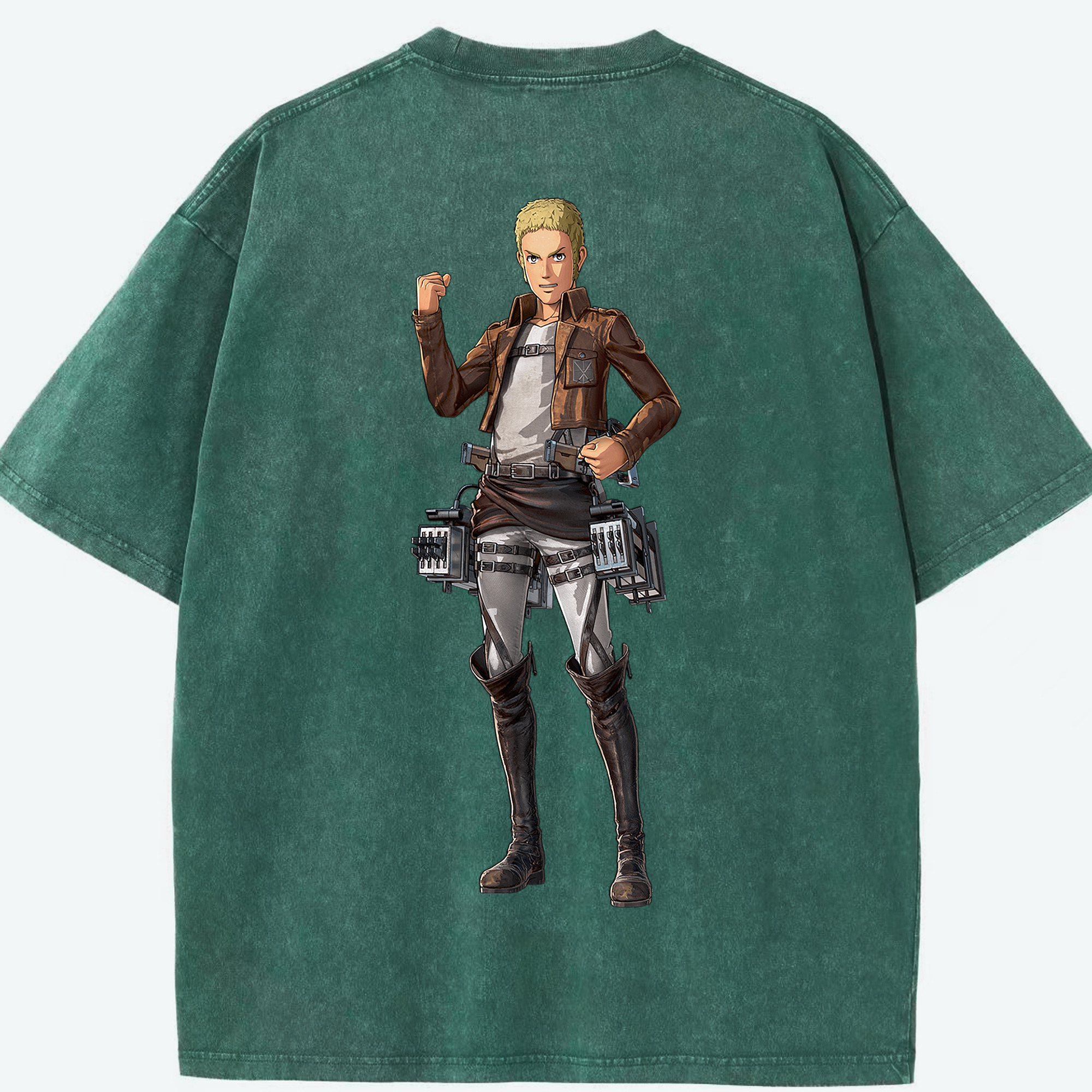 （画像用） 進撃の巨人 ライナー・ブラウン Attack on Titan Reiner Braun 綿100% ヴィンテージ風 半袖Tシャツ（背面プリント）